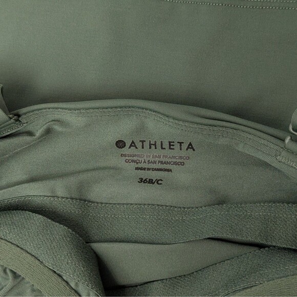 Athleta Fern Green 36 B/C Padded Bra Cup Tankini Swimsuit Top - Picture 6 of 7